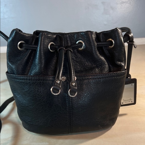 Tignanello Black Leather Crossbody Bag - Picture 1 of 6